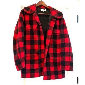 Nili Lotan red plaid coat